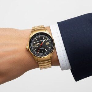 NWT Authentic Mathey-Tissot Atlas Quartz Black Dial Men's Watch